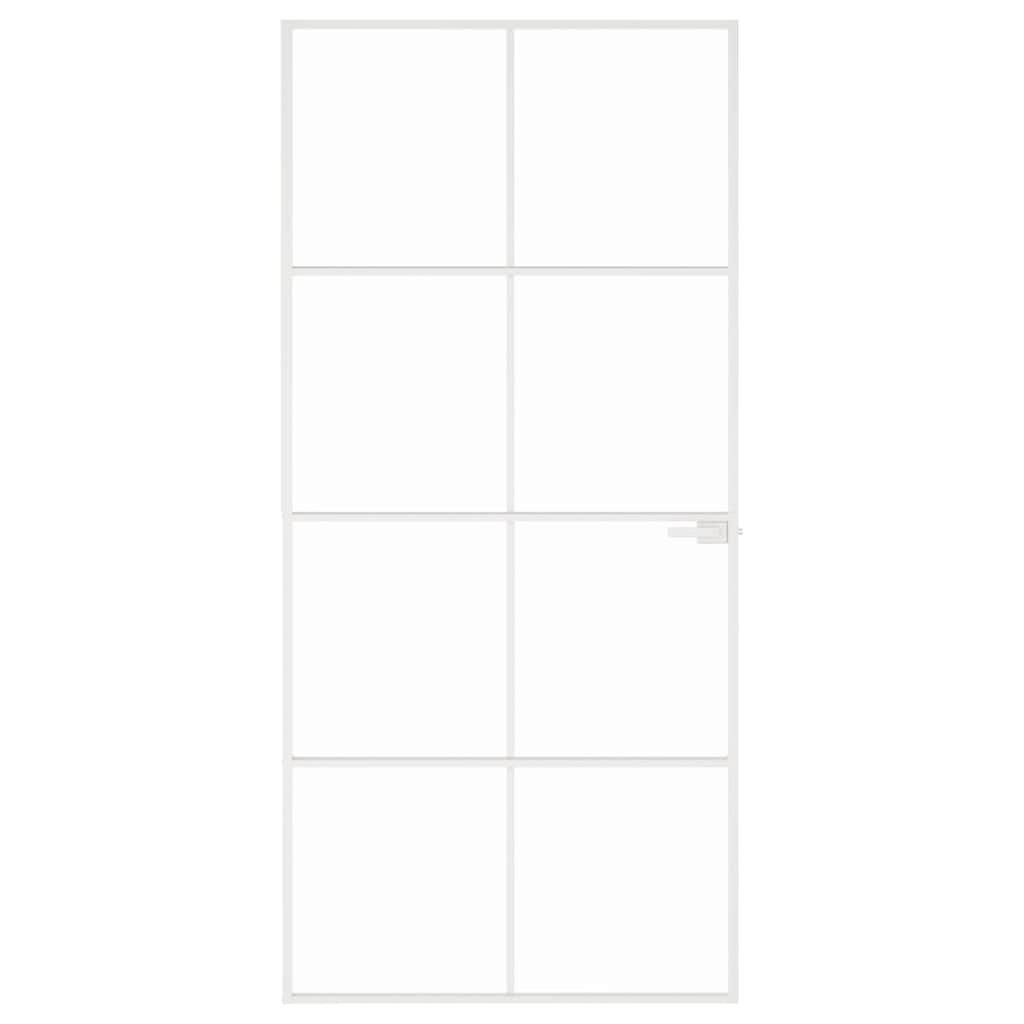 Vidaxx Interiør Dør 93x201,5 cm tempereret glas og aluminium smalle hvid
