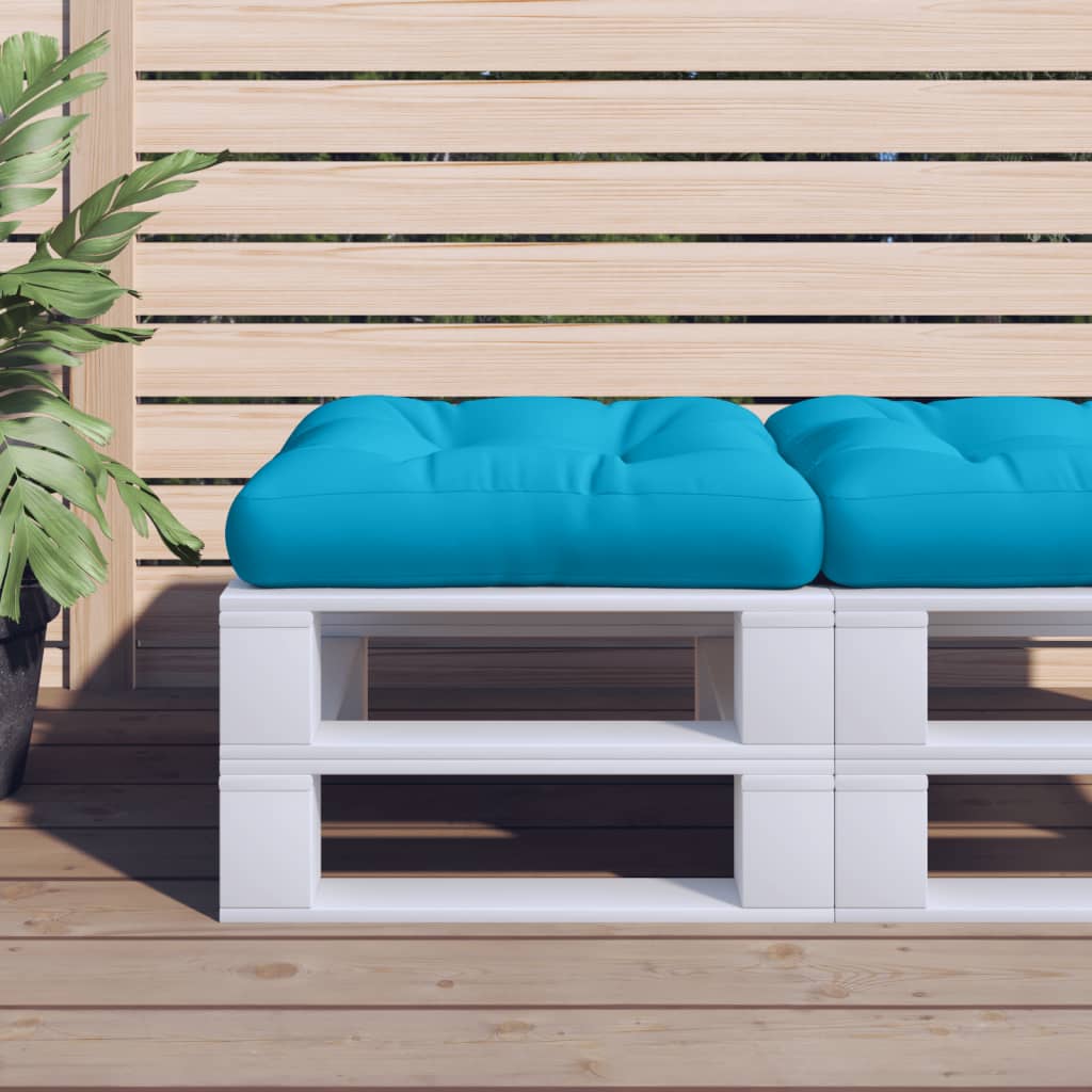 Vidaxl Palletpude 60x60x12 cm stof blå