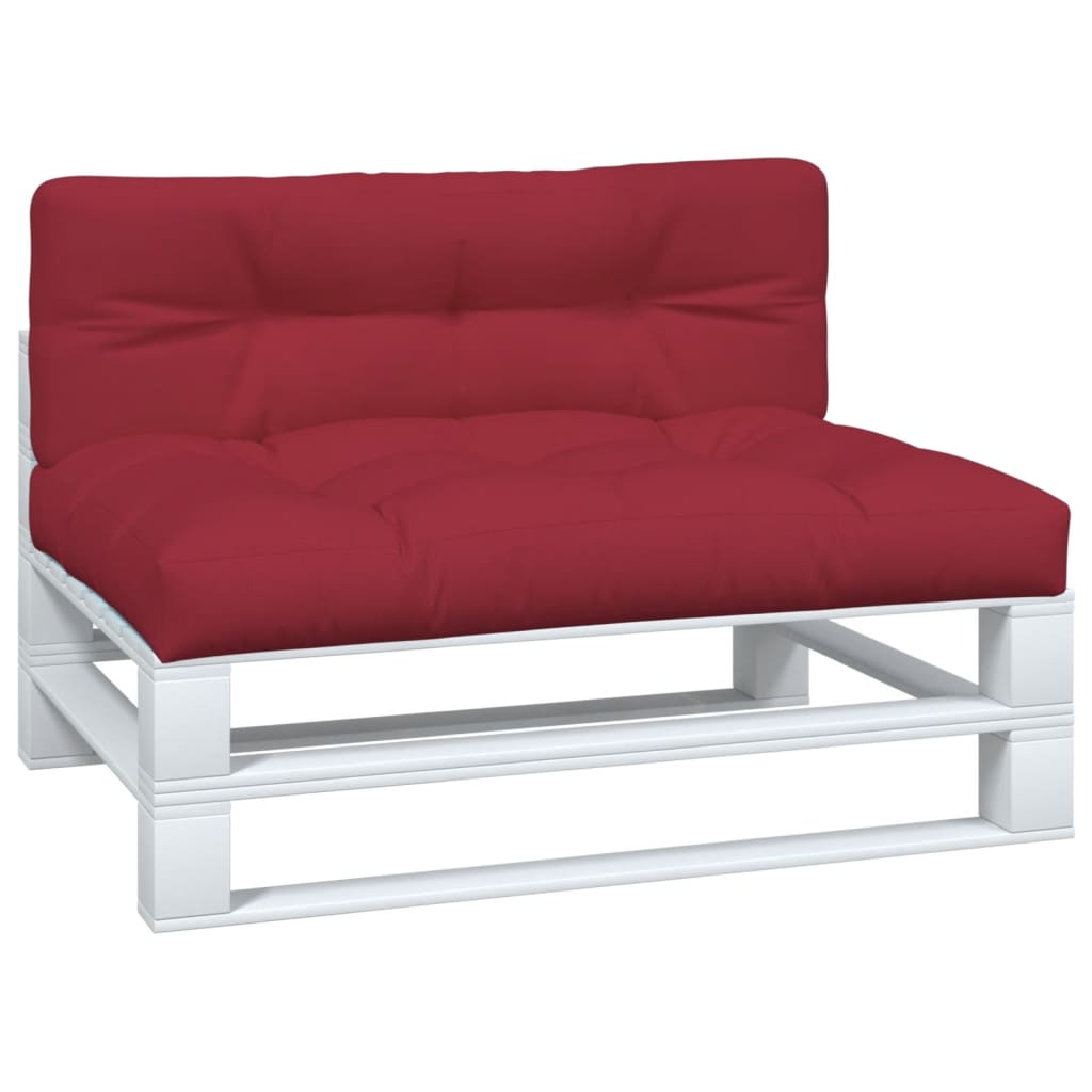 Vidaxl Pallet puder 2 stk. Stof Vin rød
