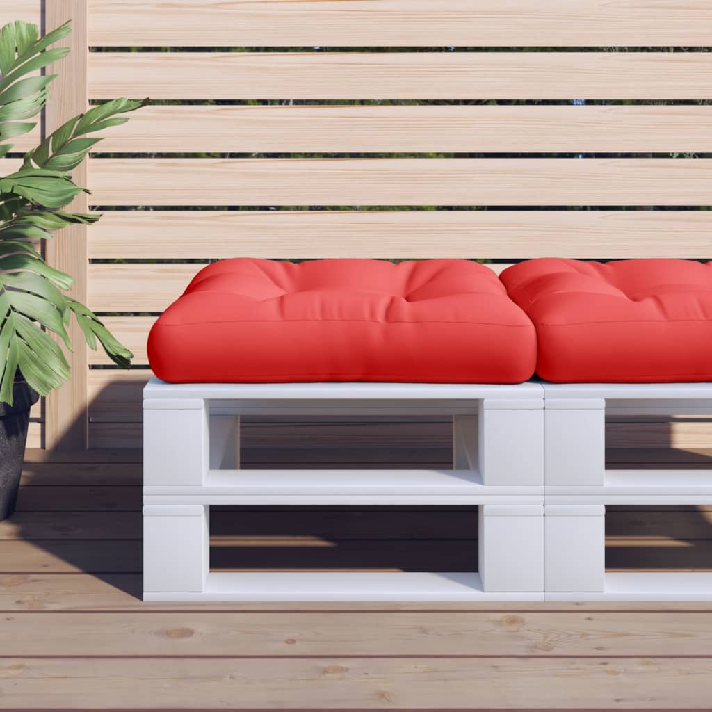 Vidaxl Palletpude 58x58x10 cm stof rød