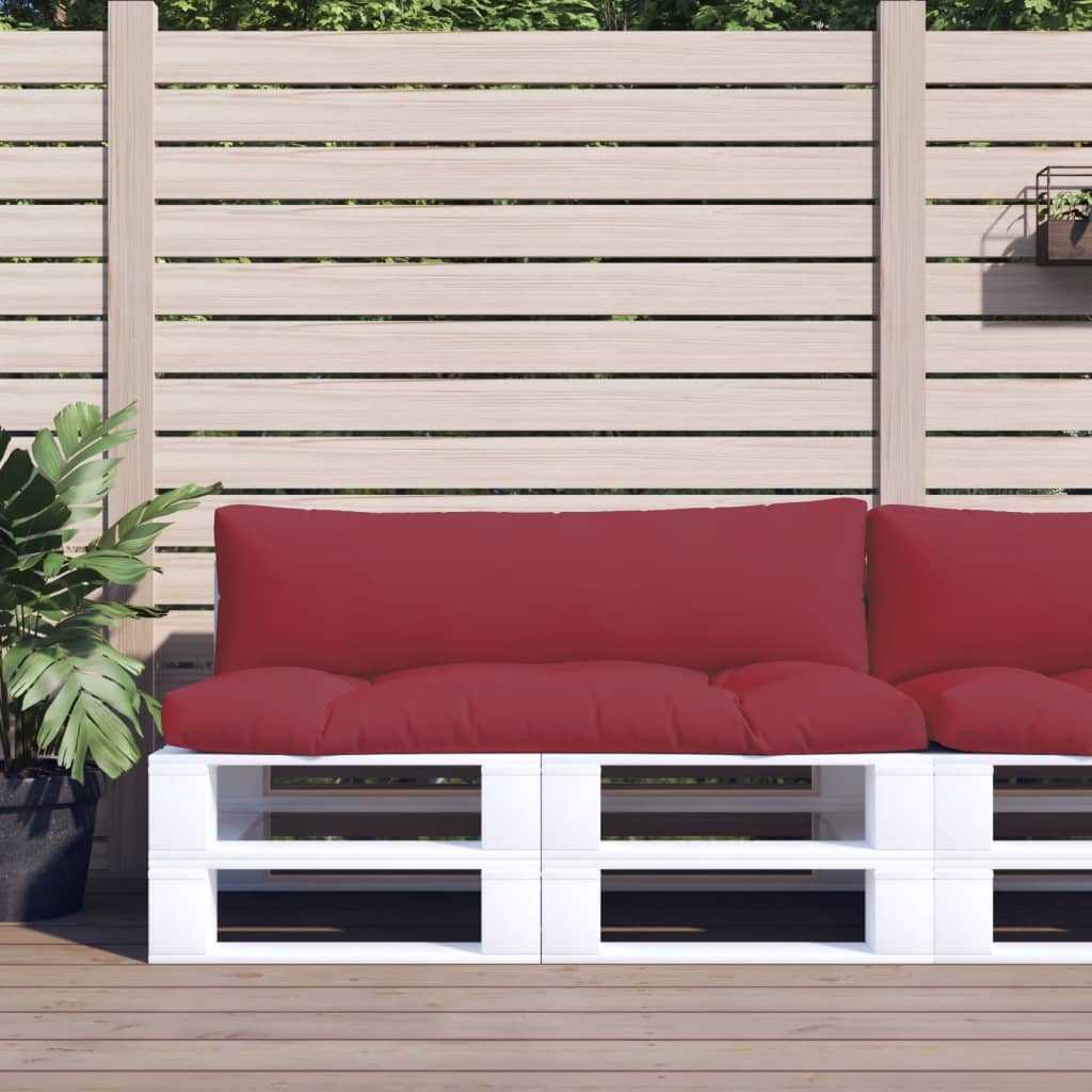 Vidaxl Pallet puder 2 stk. Stof Vin rød