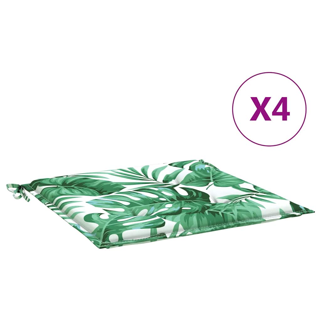 Vidaxl stoelkussens 4 pcs bladpatroon 50 x 50 x 4 cm oxford stof