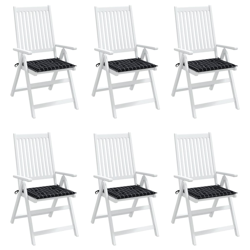 Vidaxl Garden Stol Puder 6 PCS Diamond Mønster 50x50x3 cm Stof sort sort
