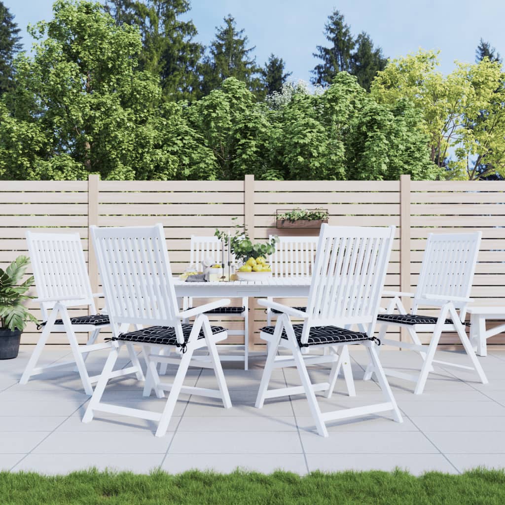 Vidaxl Garden Stol Puder 6 PCS Diamond Mønster 50x50x3 cm Stof sort sort