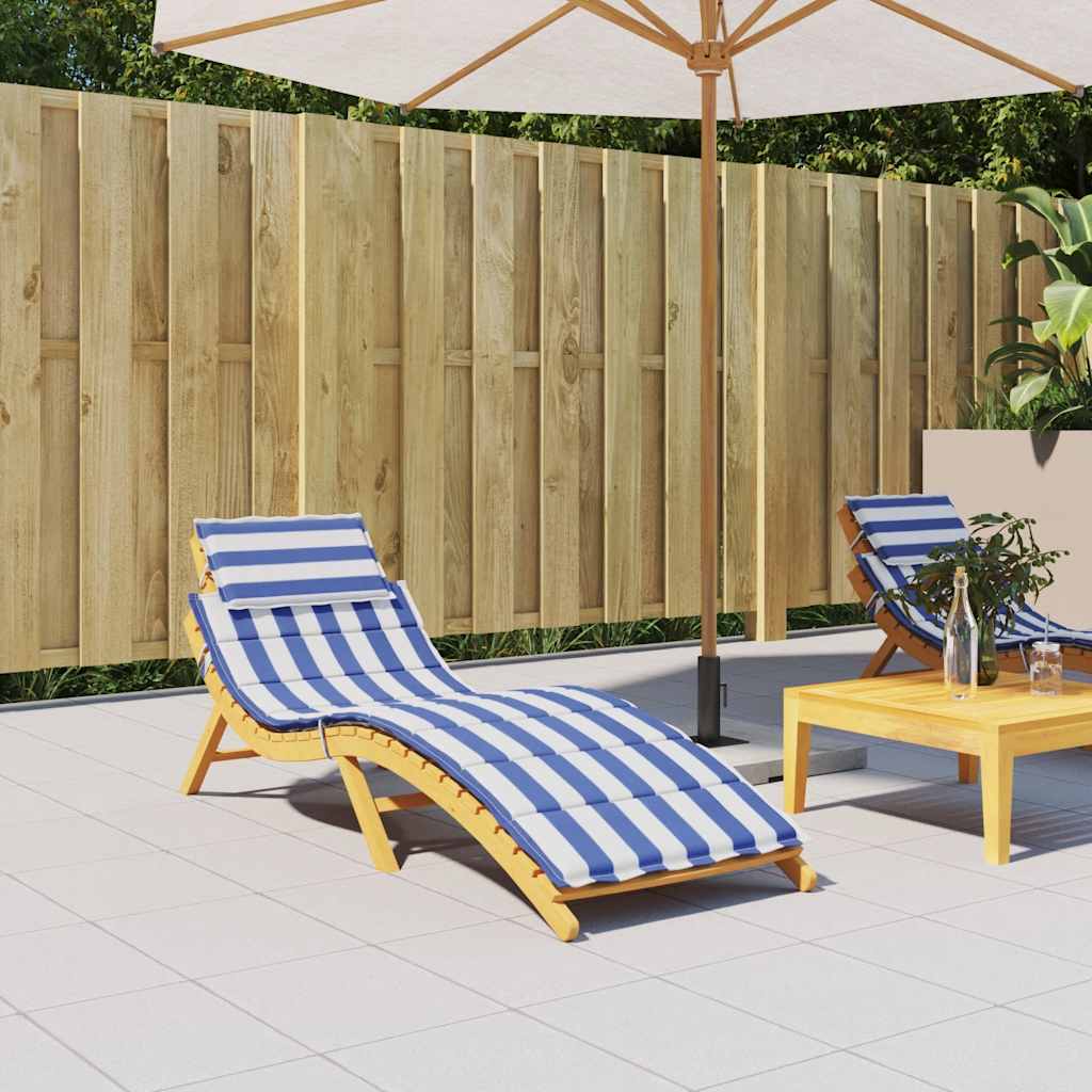 Vidaxl Lounger Cushion Striped Oxford Fabric Blå og hvid