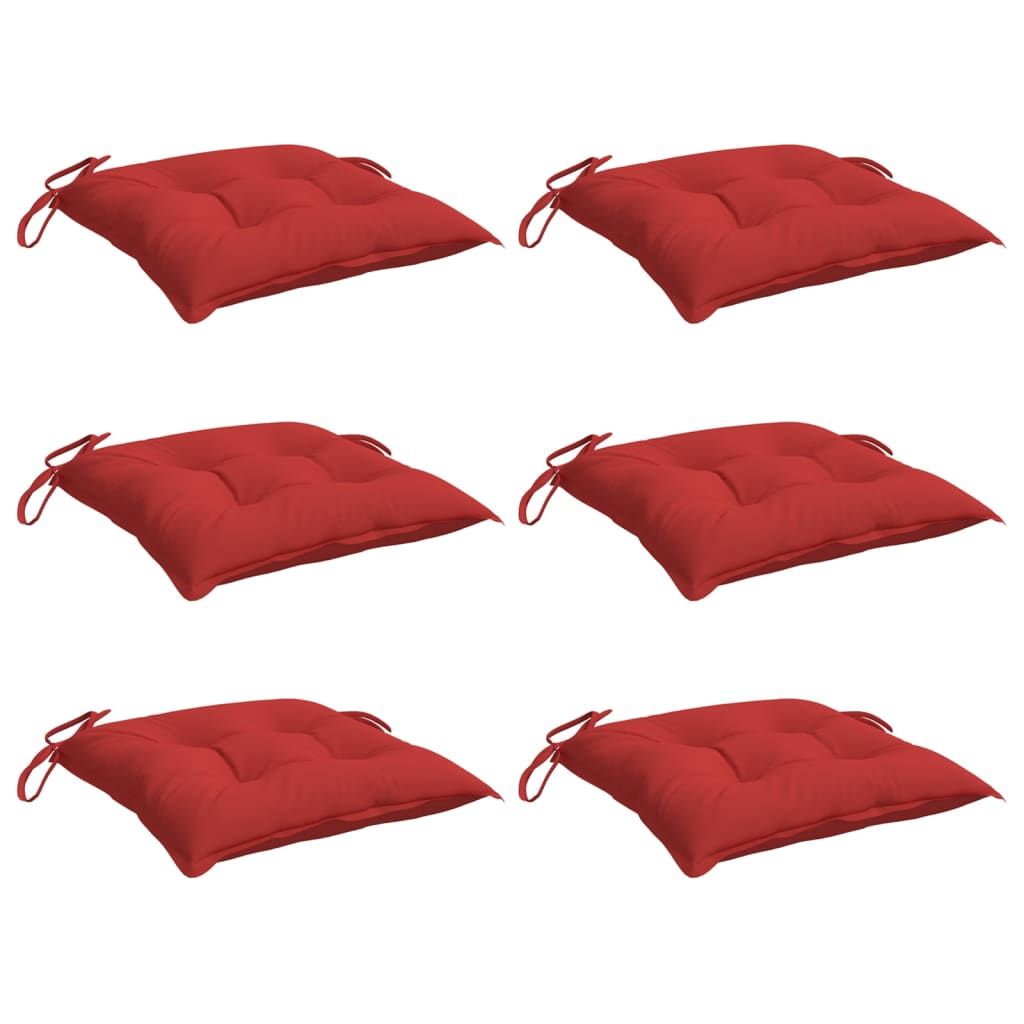Vidaxl stolpuder 6 PCS 40x40x7 cm Oxford stof rød