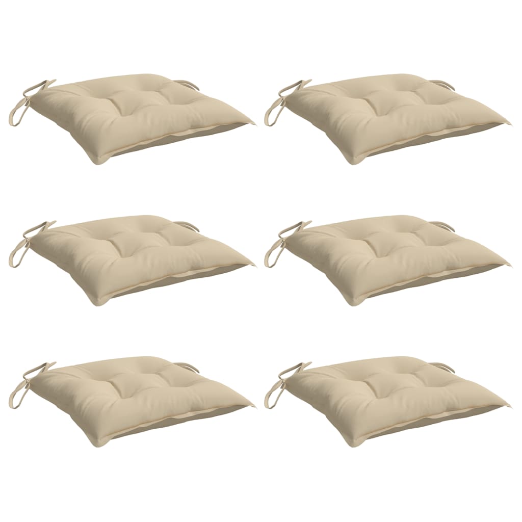 Vidaxl Palletpuder 6 PCS 50x50x7 cm Oxford Stof beige