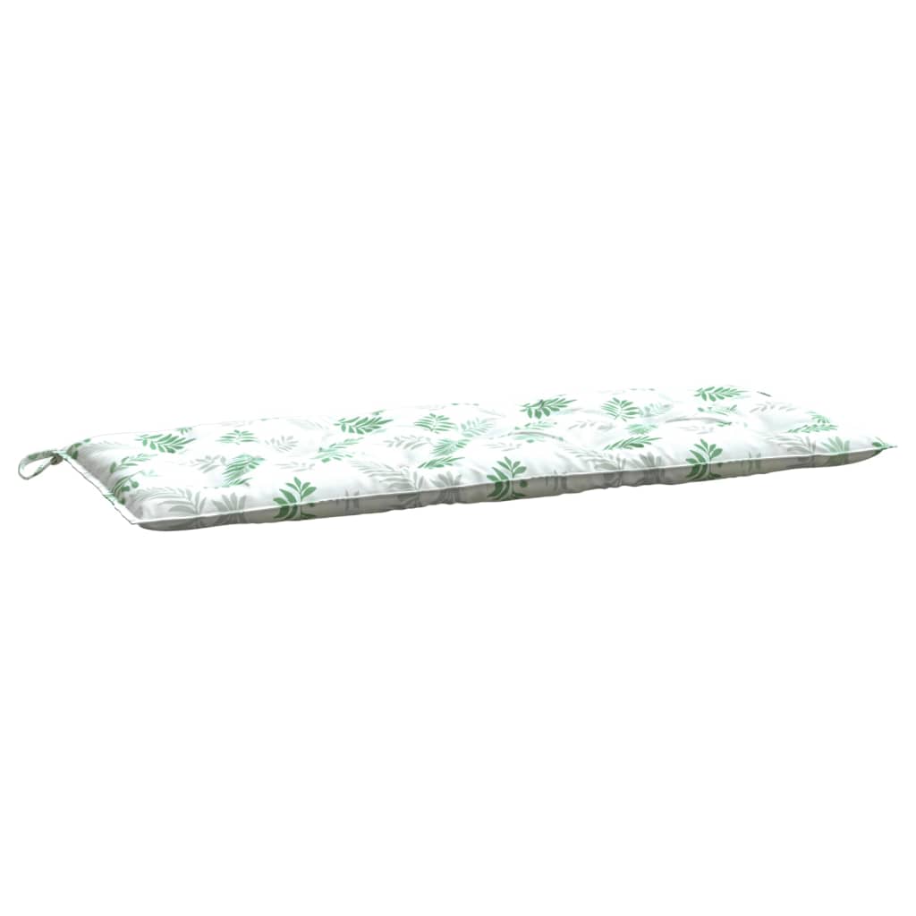 Vidaxl Garden Bench Pude Leaf Pattern 120x50x7 cm stof