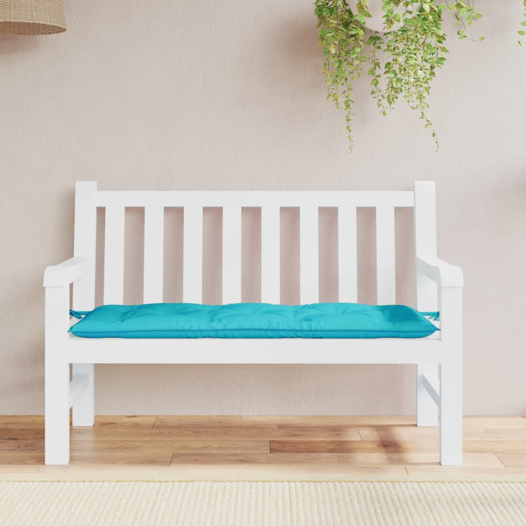 Vidaxl Garden Bench Pushion 120x50x7 cm stof turkis