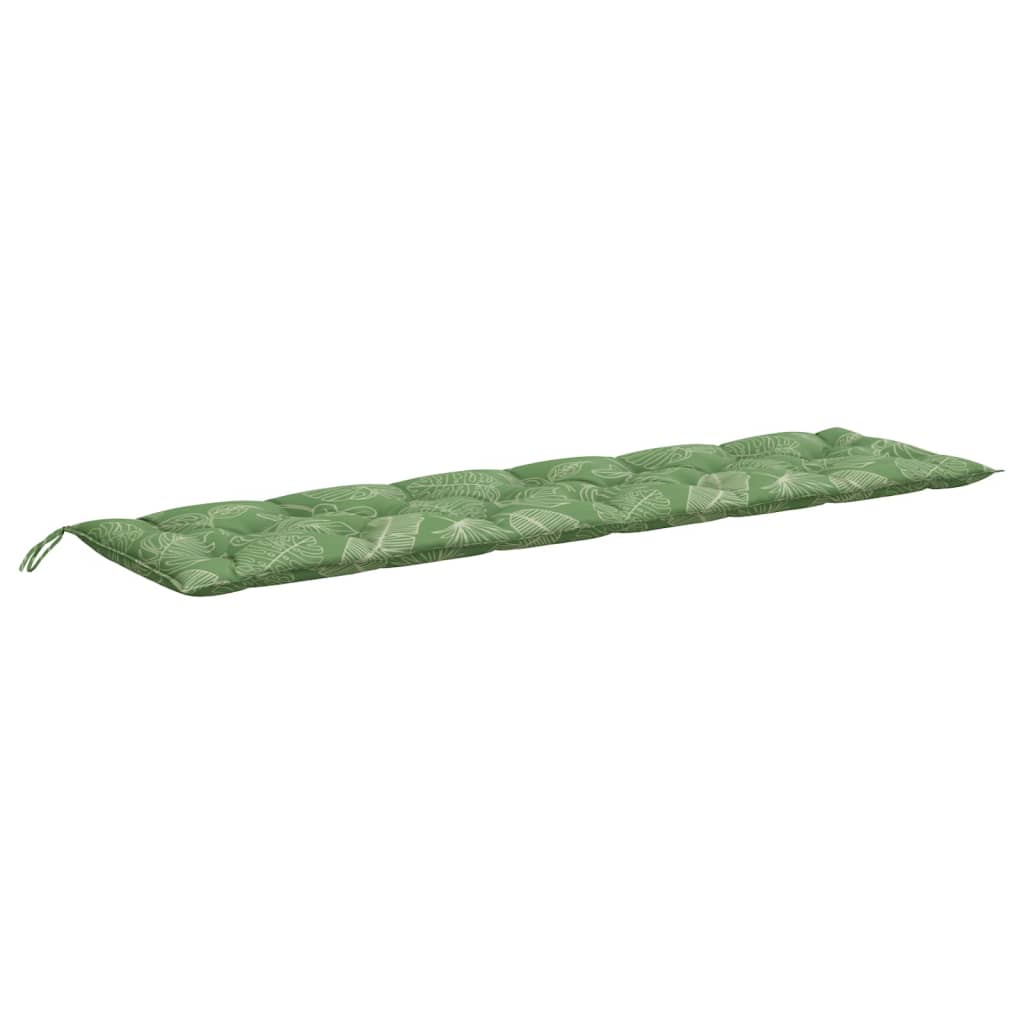 Vidaxl Garden Bench Pude Leaf Pattern 200x50x7 cm stof