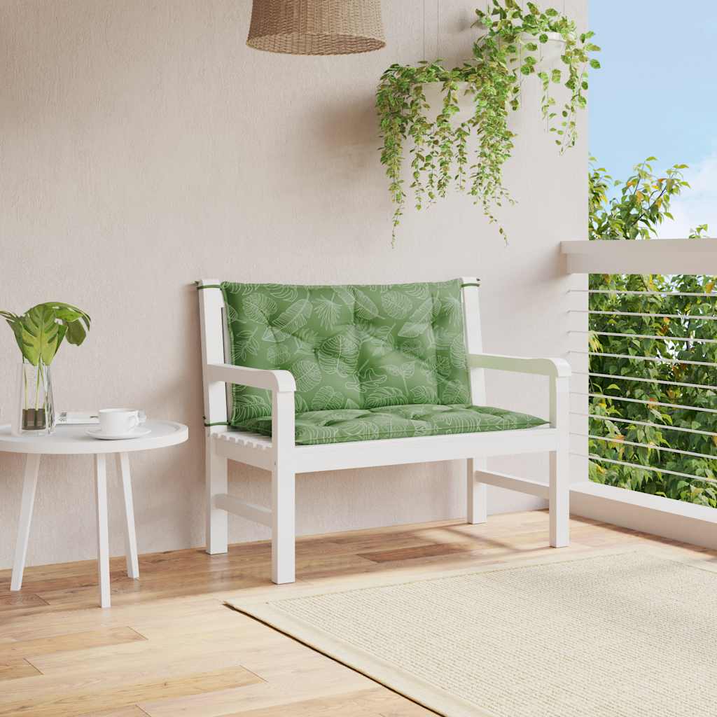 Vidaxx Garden Bench Puder 2 stk. Bladmønster 100x50x7 cm stof