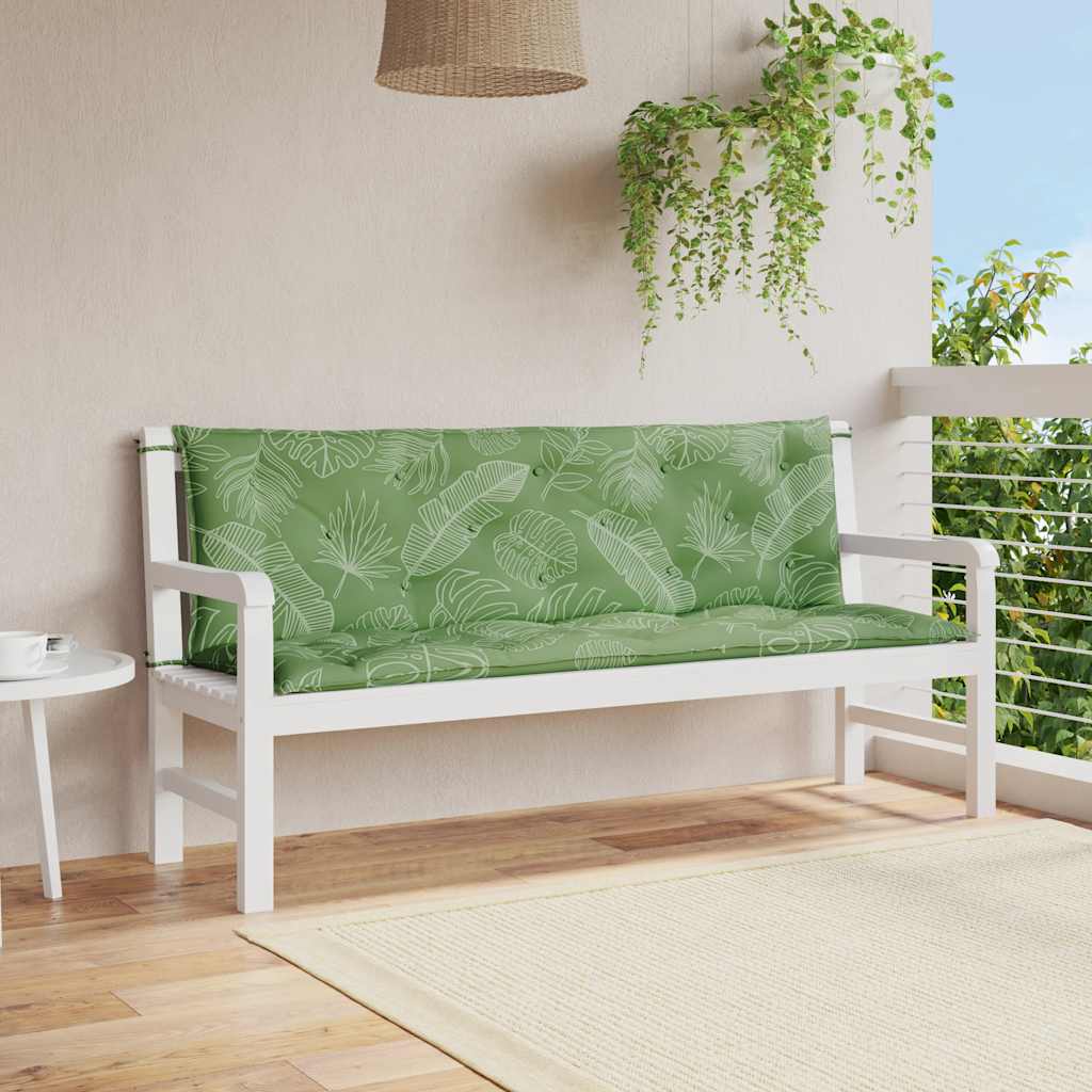Vidaxx Garden Bench Puder 2 stk. Bladmønster 150x50x7 cm stof