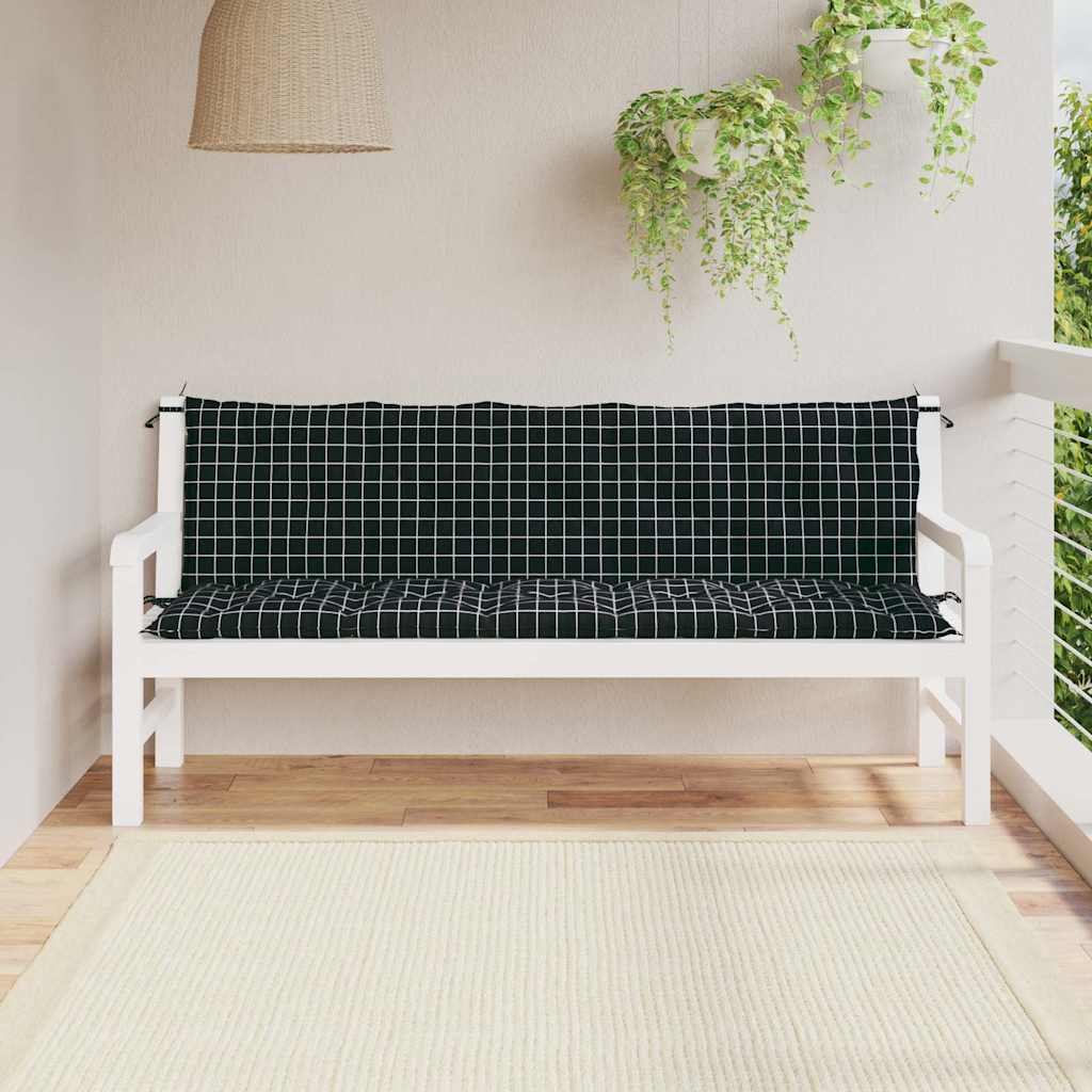 Vidaxl Garden Bench Puder 2 PCS Oxford Stof Diamond Pattern Black