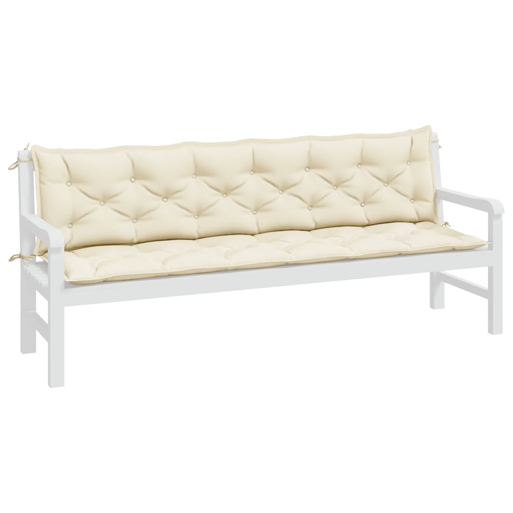 Vidaxx Garden Bench Puder 2 PCS 200x50x7 cm Oxford Fabric Cream White