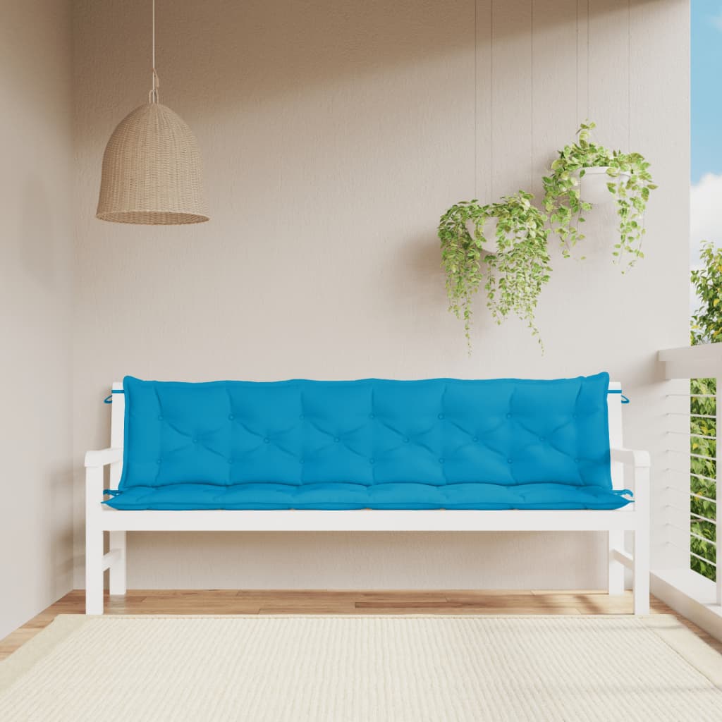 Vidaxx Garden Bench Puder 2 PCS 200x50x7 cm Oxford Stof lyseblå