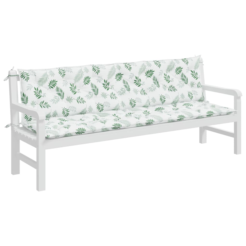 Vidaxl Garden Bench Puder 2 stk. Bladmønster 200x50x7 cm stof