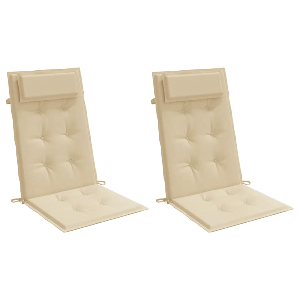 Vidaxl stolpuder 2 stk. Høj ryg Oxford stof beige