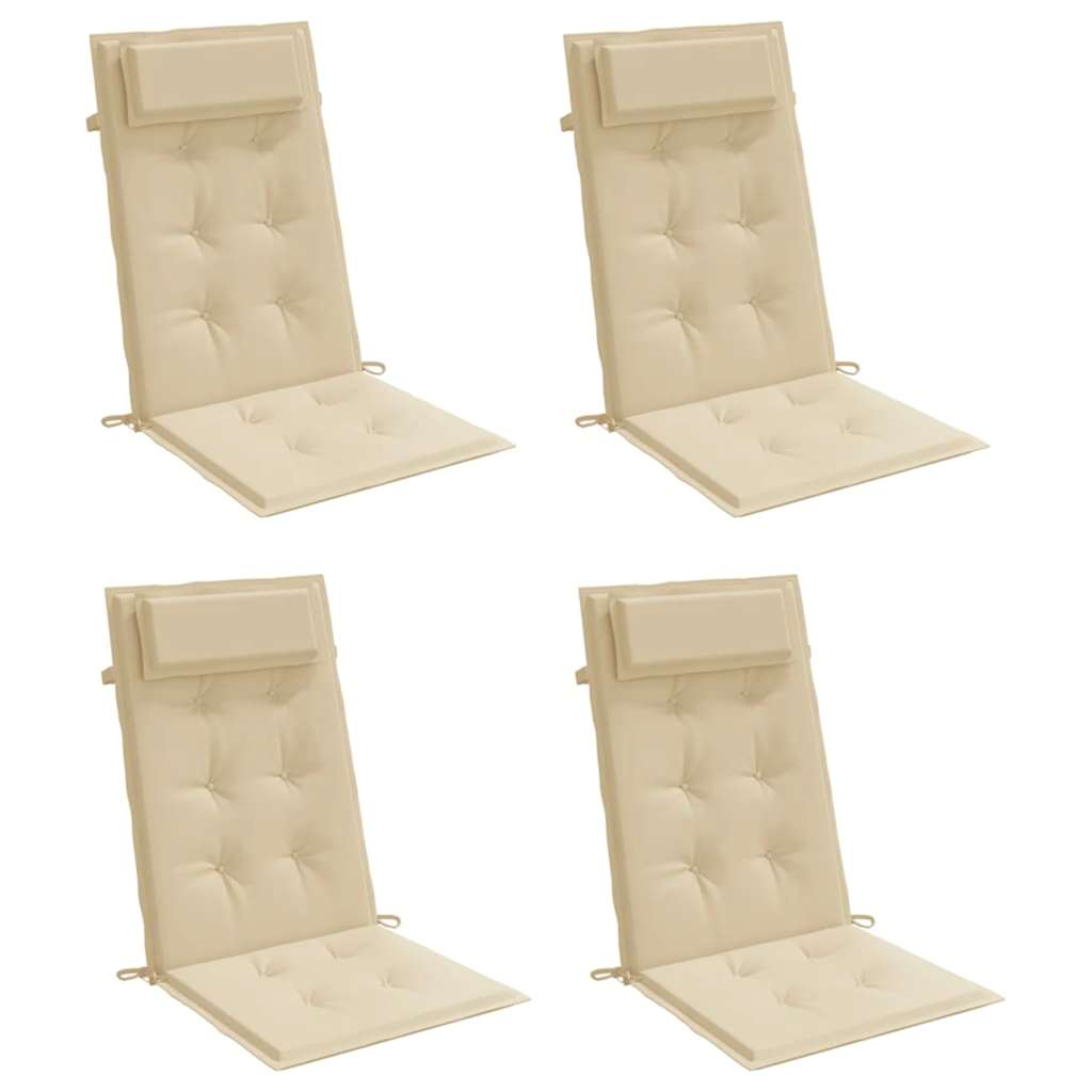 Vidaxl stolhynder 4 stk. Høj ryg Oxford stof beige