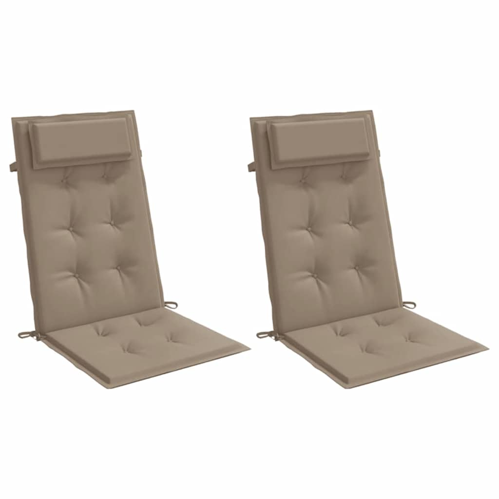 Vidaxl stoelkussens 2 st hoge rug oxford stof taupe