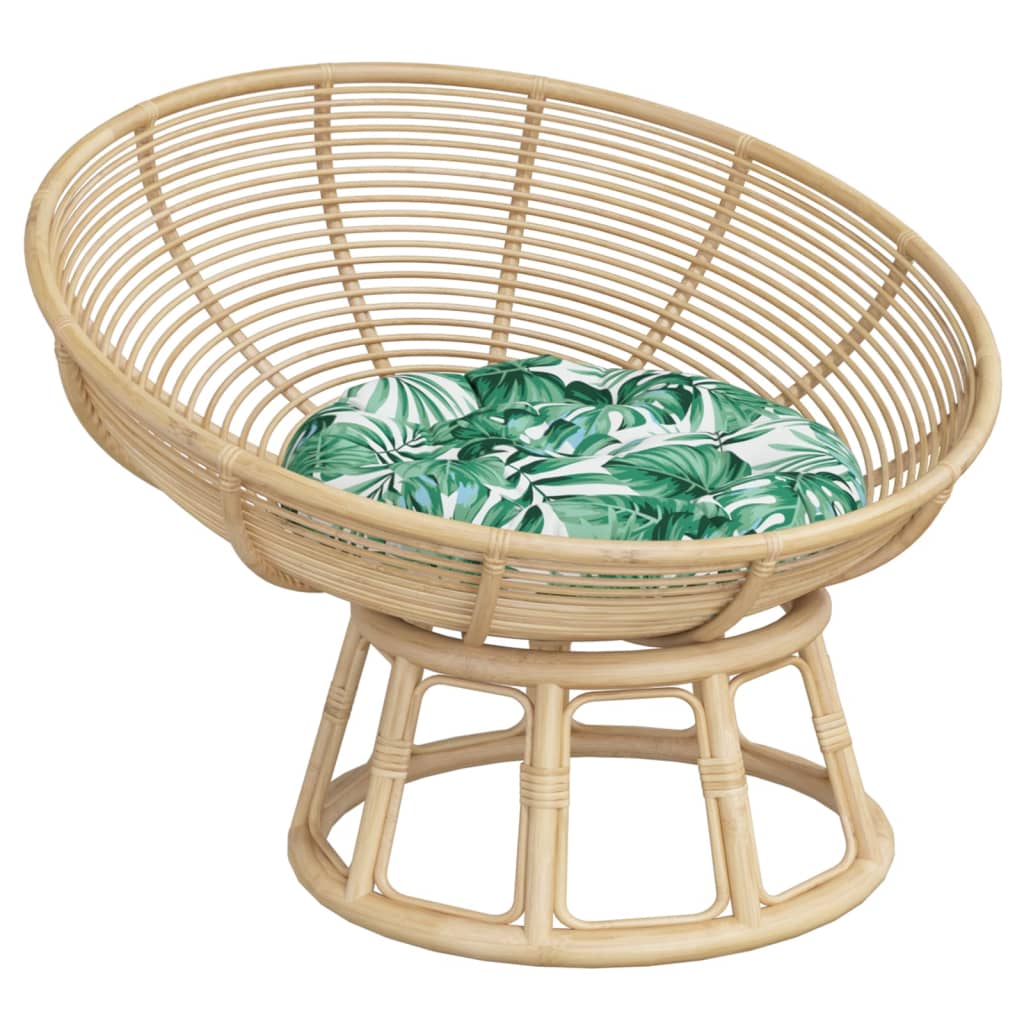 Vidaxl Seat Pushion Round Leaf Pattern Ø 60x11 cm Oxford stof