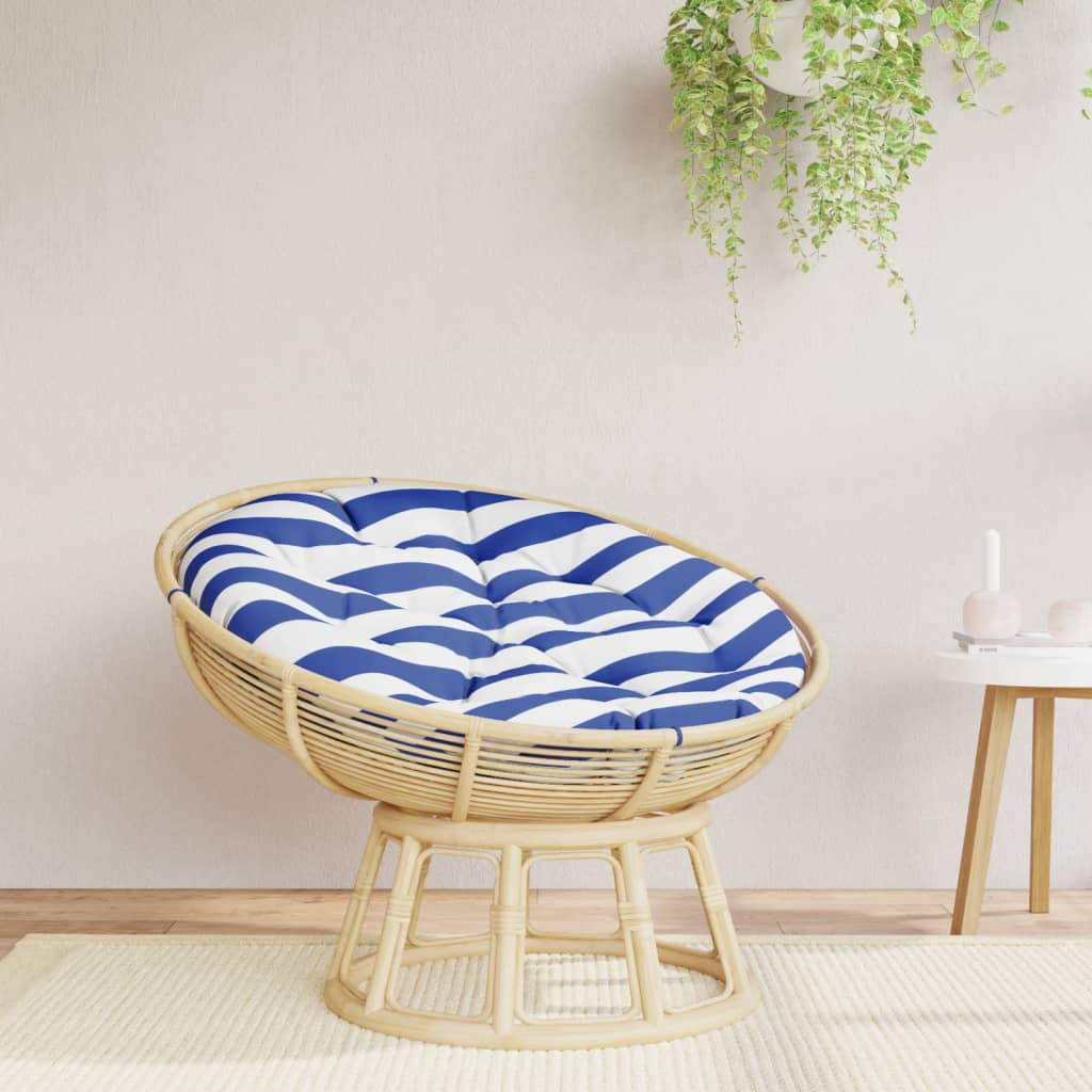 Vidaxx sædepude rund stribet Ø 100x11 cm Oxford stof blå hvid