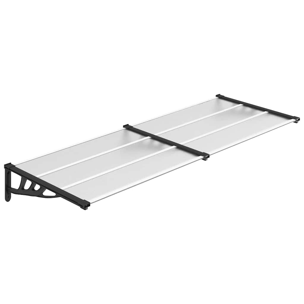 VIDAXX Dørbaldakin 239x90 cm polycarbonat sort og gennemsigtig