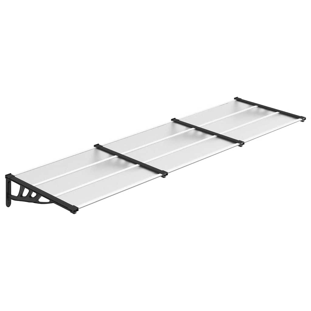 VIDAXX Dørbaldakin 297,5x90 cm polycarbonat sort og gennemsigtig