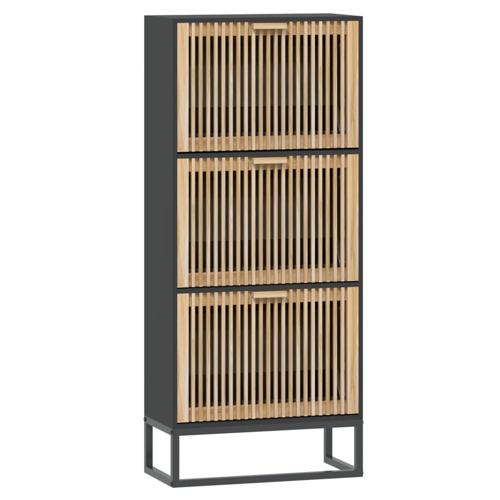 Vidaxx Shoe Cabinet 52x25x120 cm færdig træ sort