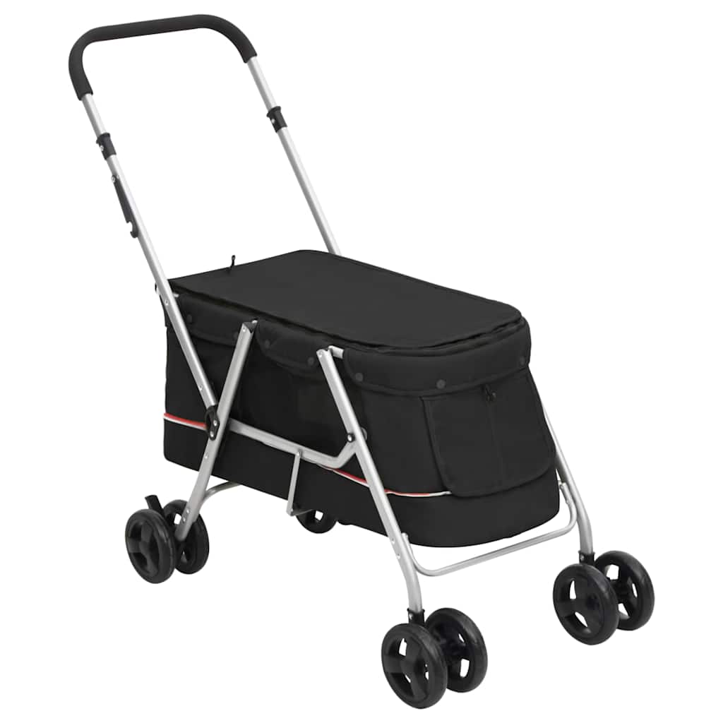 Vidaxl hundebil sammenfoldelig 100x49x96 cm linned støv sort