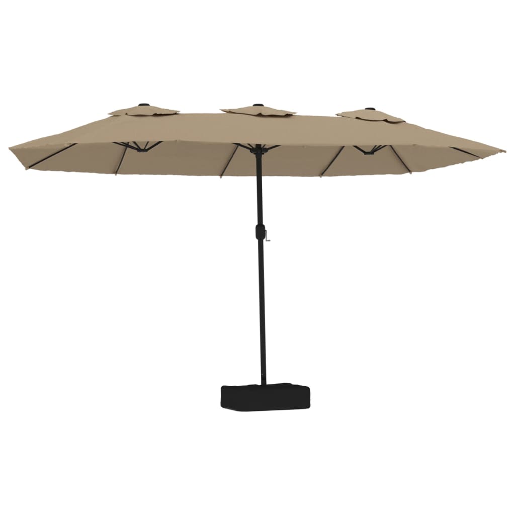Vidaxx parasol dobbelttag med LED 449x265 cm taupe