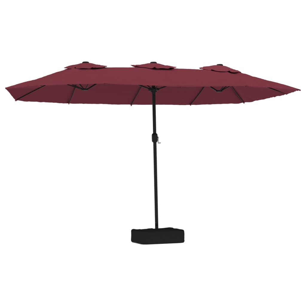 Vidaxx parasol dobbelttag med LED 449x265 cm bordeaux