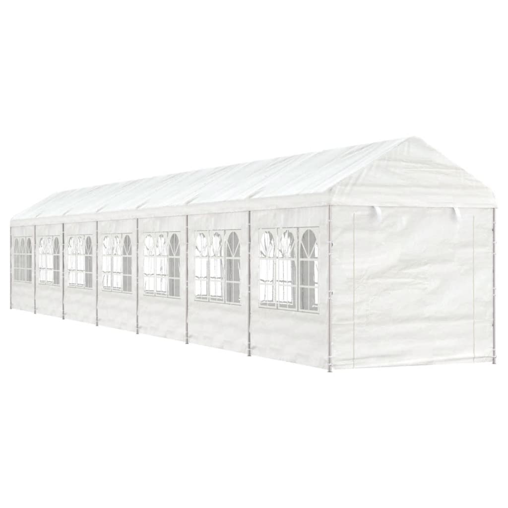 Vidaxl Gazebo med tag 15.61x2.28x2.69 m polyethylenhvide