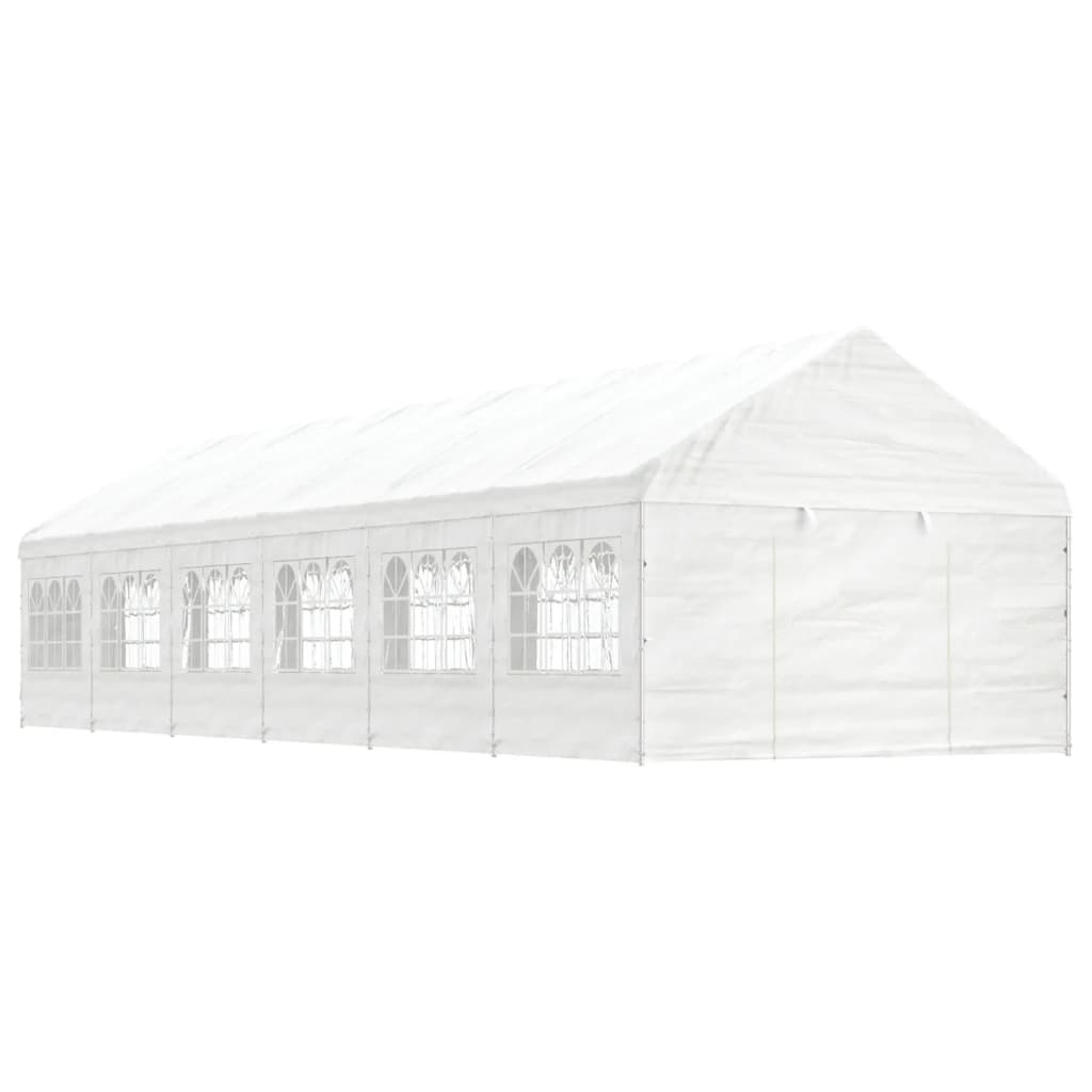 Vidaxl Gazebo med tag 13.38x4.08x3.22 m polyethylenhvide