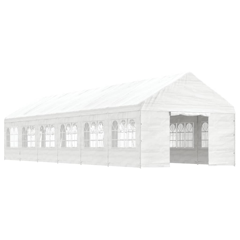 Vidaxl Gazebo med tag 13.38x4.08x3.22 m polyethylenhvide