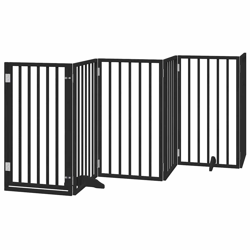 Vidaxl hondenhek inklapbaar 12 panelen 600 cm populierenhout zwart