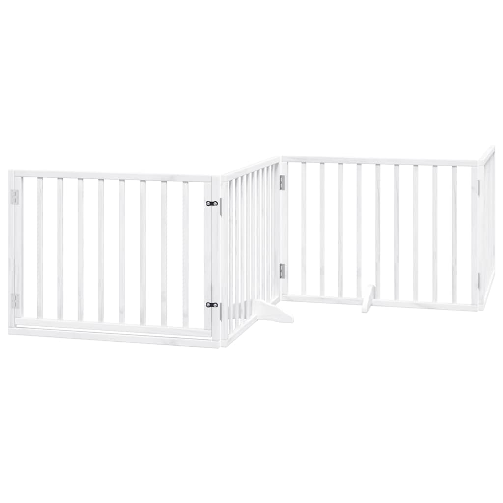 Vidaxl hondenhek inklapbaar met deur 10 panelen 800cm populierhout wit
