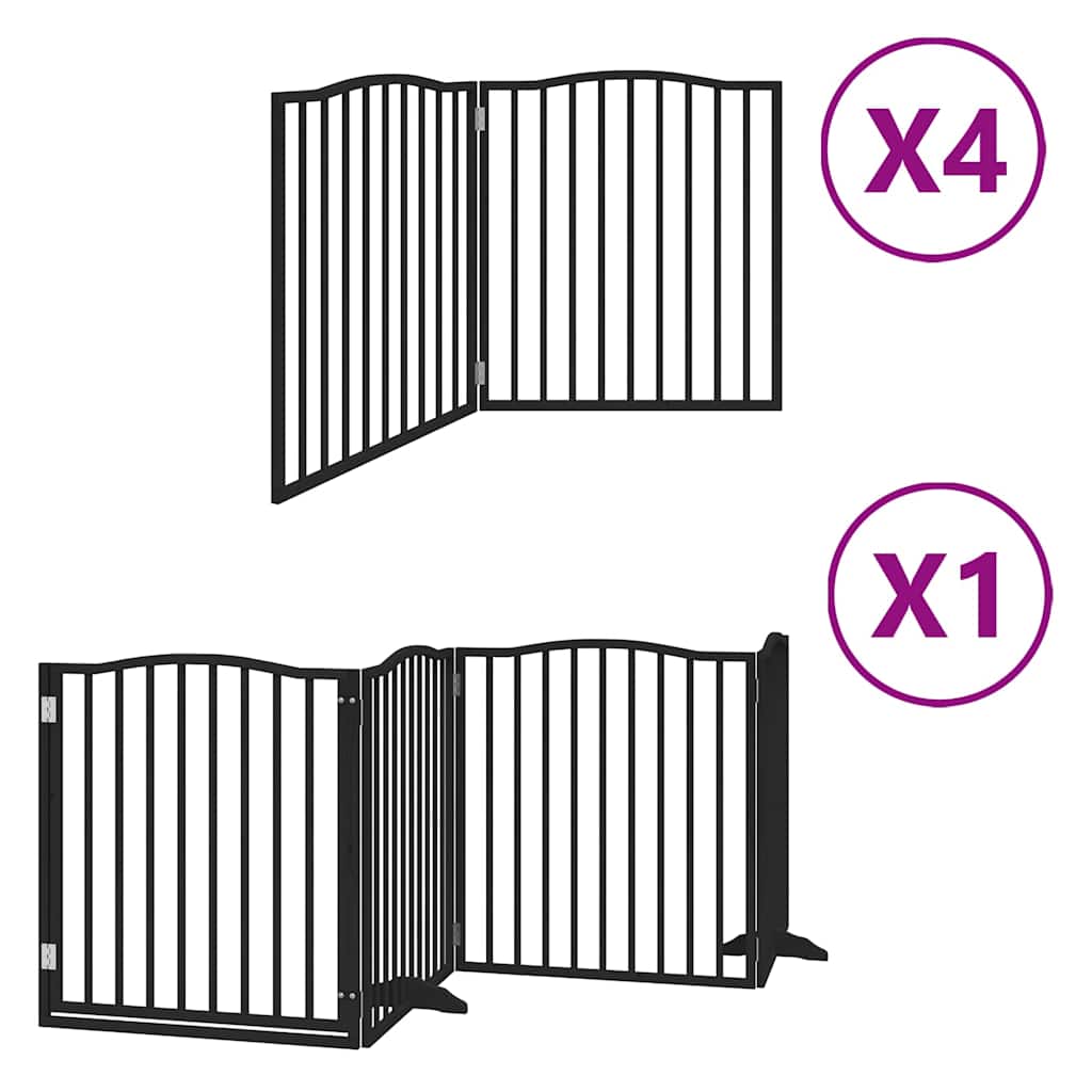 Vidaxl hondenhek inklapbaar 12 panelen 960 cm populierenhout zwart