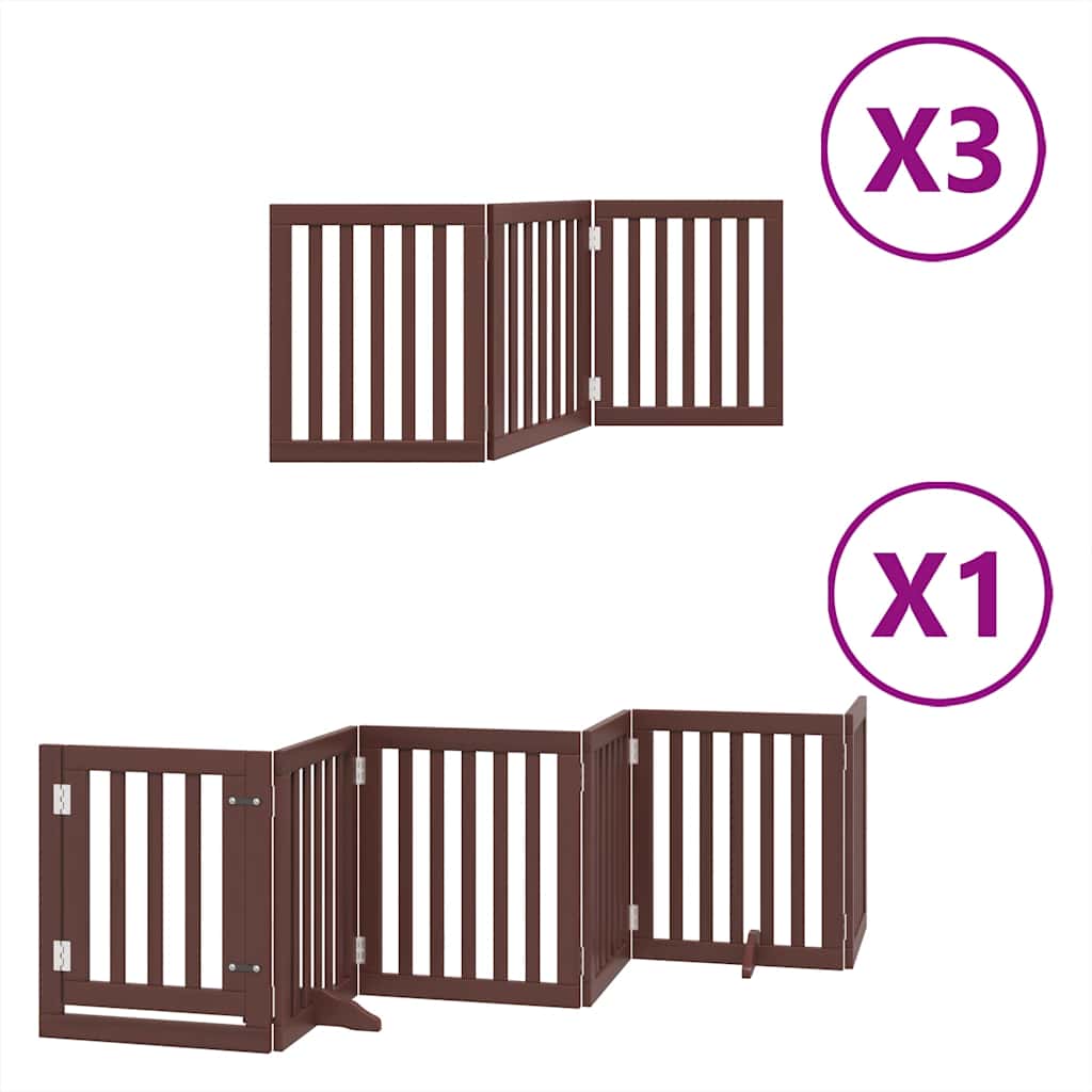 Vidaxl hondenhek inklapbaar 15 panelen 750 cm populierenhout bruin