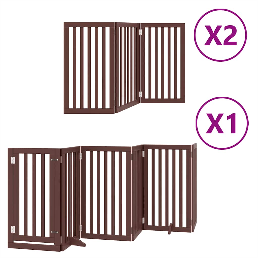Vidaxl hondenhek inklapbaar 12 panelen 600 cm populierenhout bruin