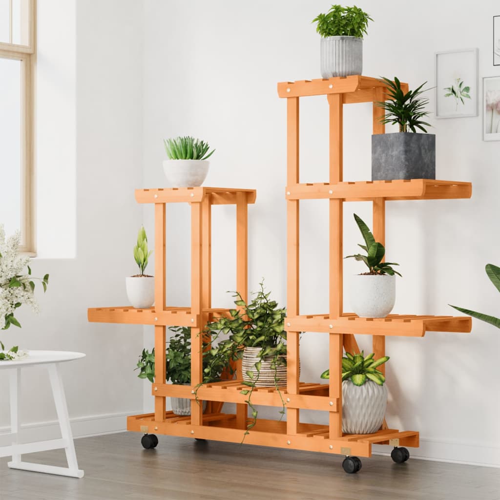 Vidaxx Plant Stand med hjul 95x25x101 cm Solid fyrretræ