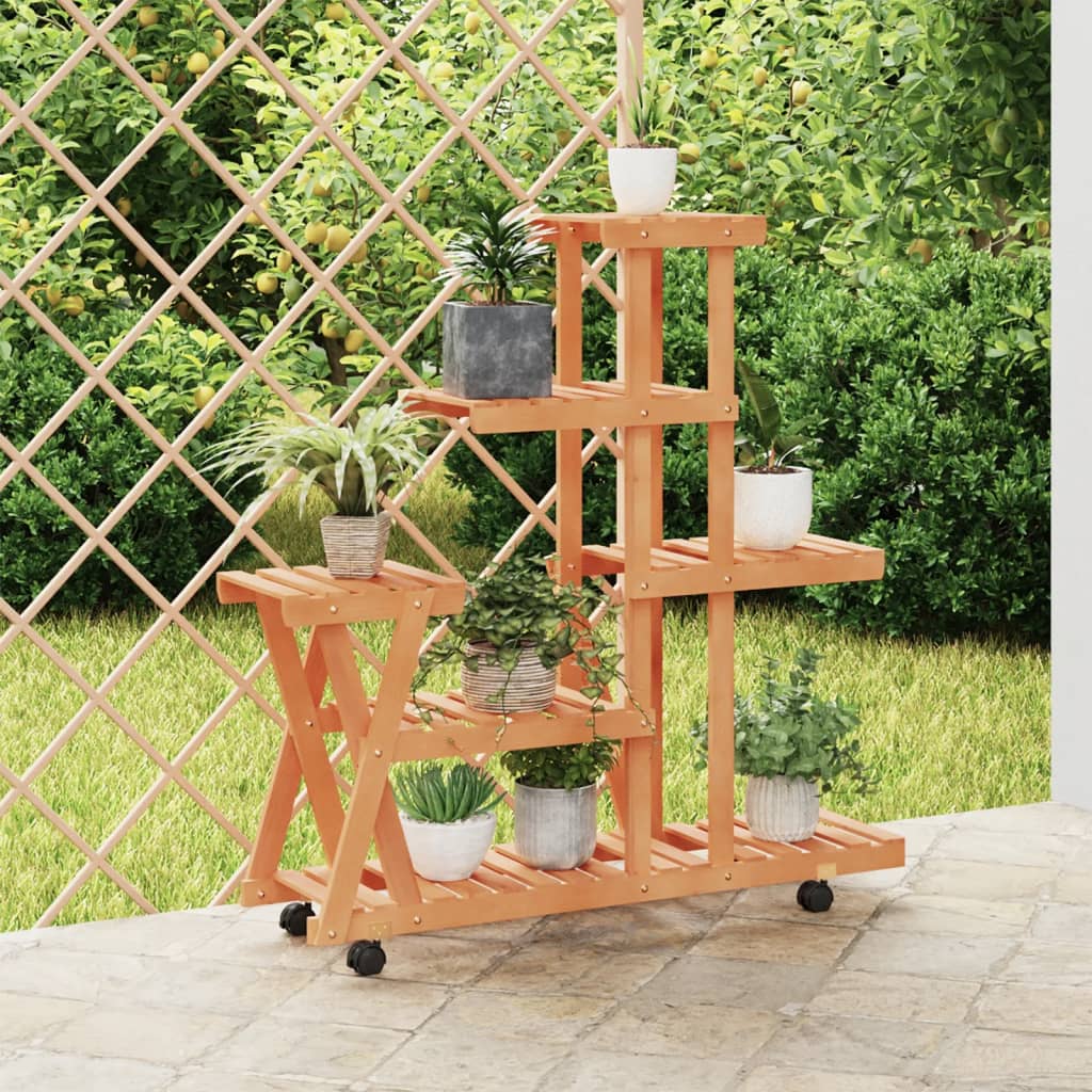 Vidaxx Plant Stand med hjul 95x25x101 cm Solid fyrretræ