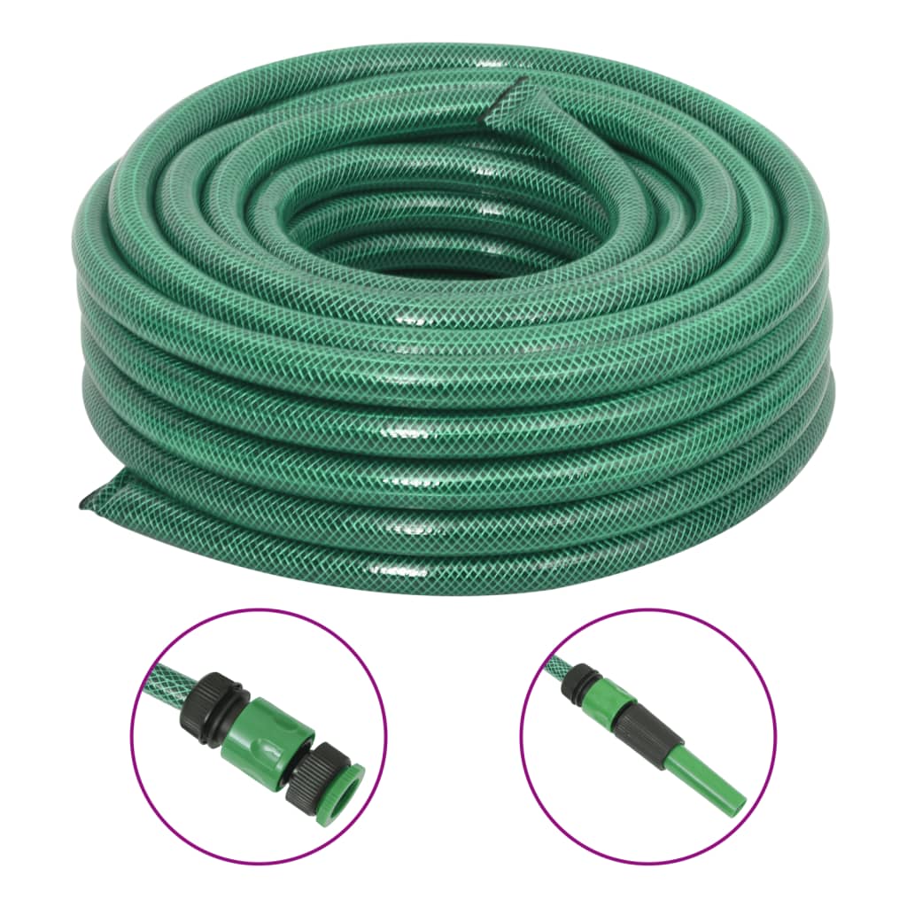 Vidaxl Garden Slang med kobling indstillet 0,75 '' 50 M PVC Green