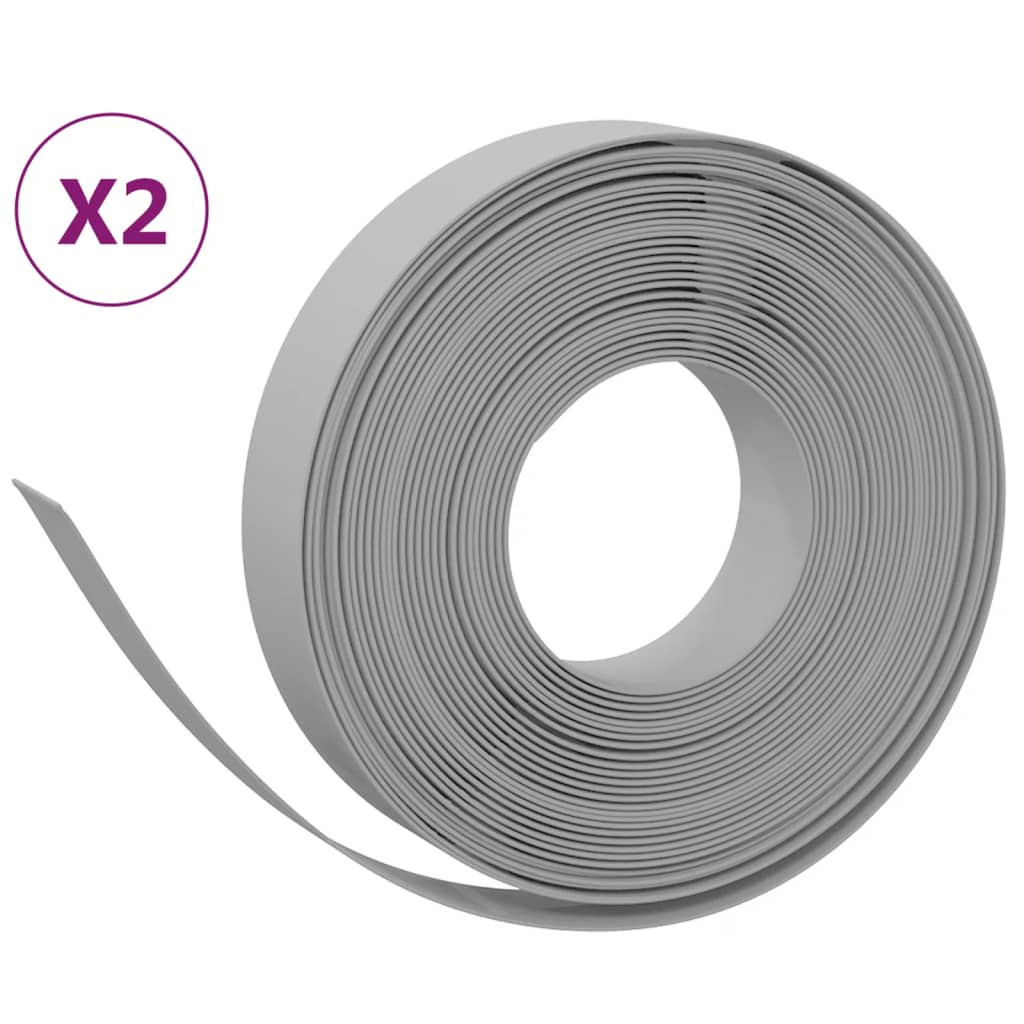 Vidaxl havekanter 2 stk 10 m 10 cm polyethylen grå