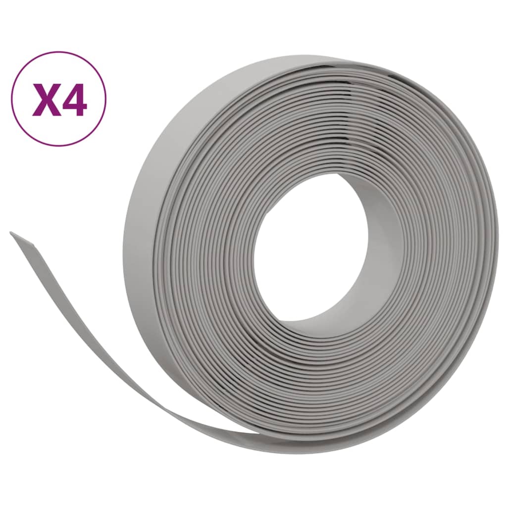 Vidaxl havekanter 4 stk 10 m 10 cm polyethylen grå