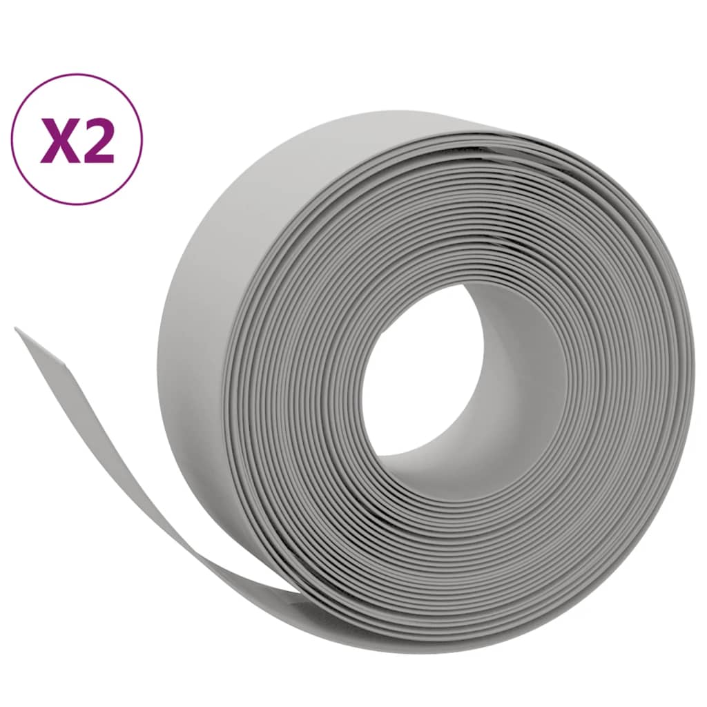 Vidaxl havekanter 2 stk 10 m 20 cm polyethylen grå