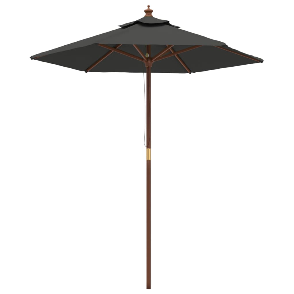 Vidaxl -parasol med træpol 196x231 cm antracit