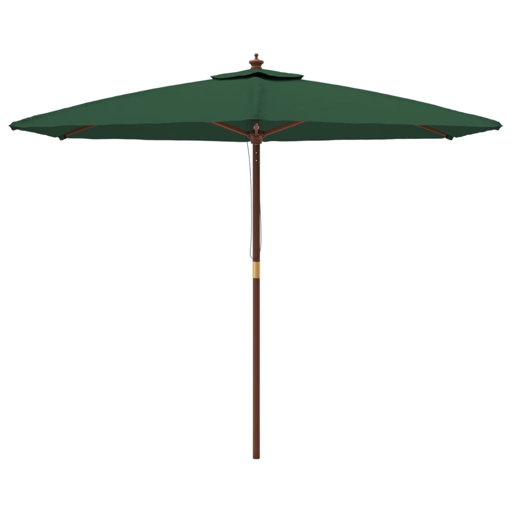 Vidaxx parasol med træstang 299x240 cm grøn