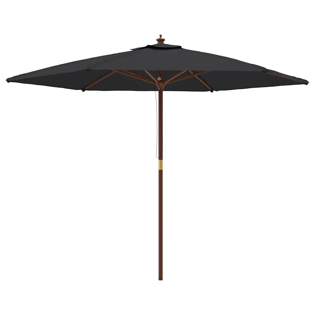 Vidaxx -parasol med træpol 299x240 cm sort