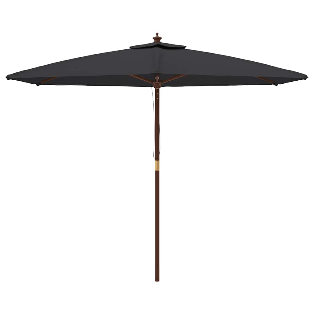 Vidaxx -parasol med træpol 299x240 cm sort