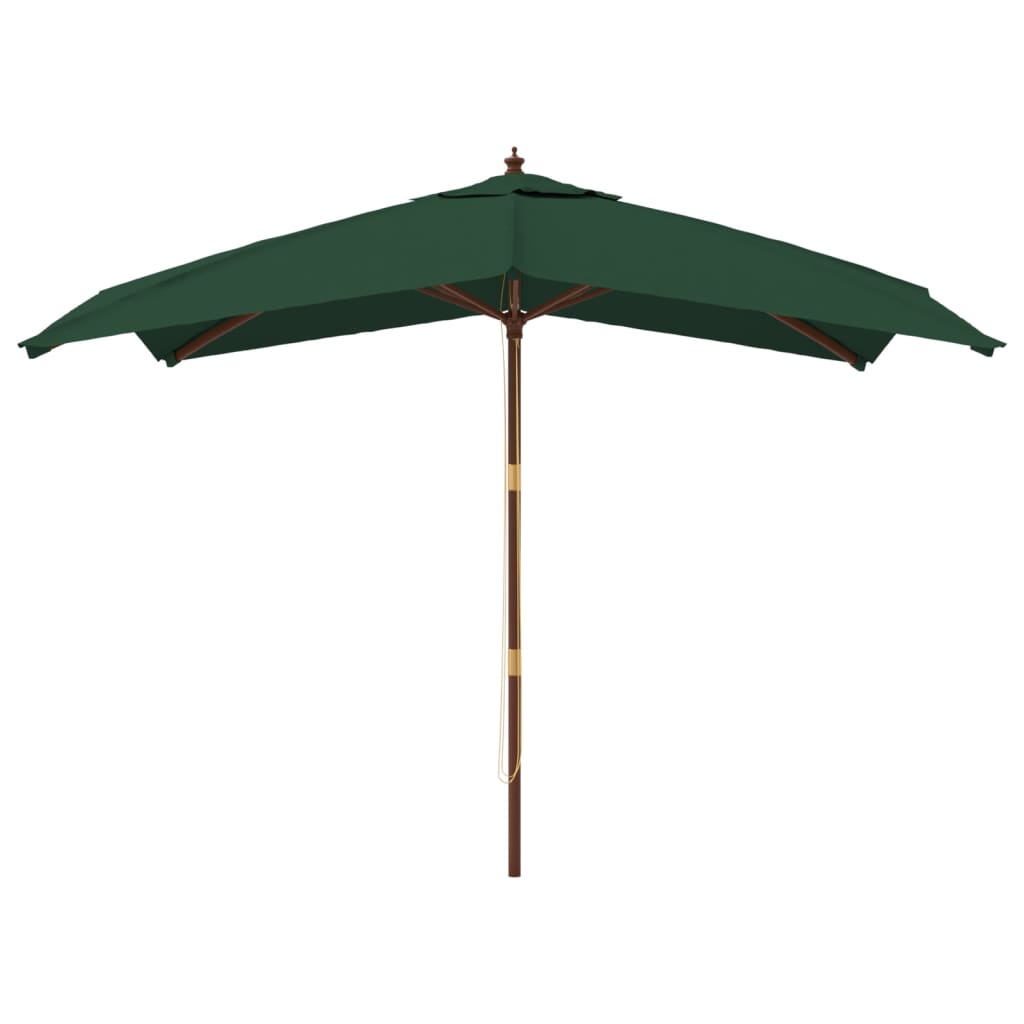 Vidaxx -parasol med træpol 300x300x273 cm grøn
